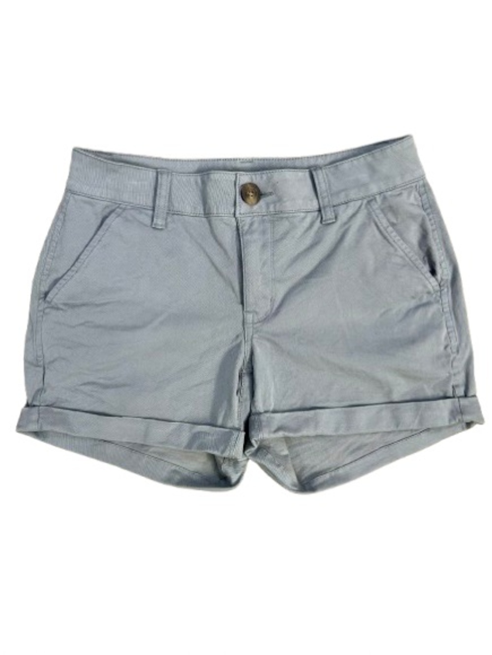 SO Low Rise Chino Shorts Grey Twill Cuffed Everyday Summer Khakis Size 5